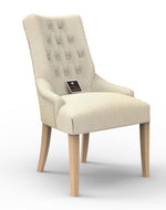 Wooden Button Tufted Teak Wood Dining Chairs ( Set of 2 )