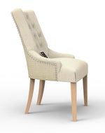 Wooden Button Tufted Teak Wood Dining Chairs ( Set of 2 )