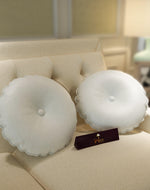 Fabrahome Round Pillow Cushion for Couch Chair Car Bed Comfort For Backrest Leatherette (Set of 2) - Bloomart