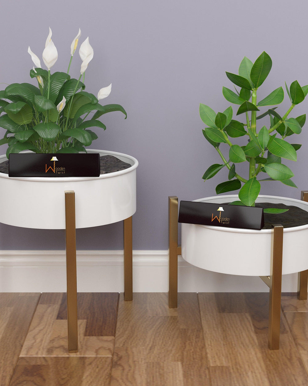 Modern Champagne Planter Stand (Set of 2) - Bloomart