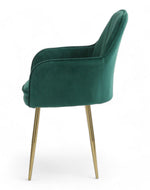 Wooden Twist Bonzer Velvet Fabric Modern Cafe Dining Chair with Metal Legs Stylish Seating for Kitchen and Dining Room