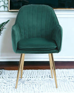 Wooden Twist Bonzer Velvet Fabric Modern Cafe Dining Chair with Metal Legs Stylish Seating for Kitchen and Dining Room