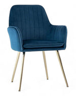 Wooden Twist Bonzer Velvet Fabric Modern Cafe Dining Chair with Metal Legs Stylish Seating for Kitchen and Dining Room
