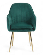 Wooden Twist Bonzer Velvet Fabric Modern Cafe Dining Chair with Metal Legs Stylish Seating for Kitchen and Dining Room