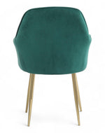Wooden Twist Bonzer Velvet Fabric Modern Cafe Dining Chair with Metal Legs Stylish Seating for Kitchen and Dining Room