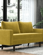 Bloomart Allay Designer Handmade Velvet Fabric Solid Wood Soft & Comfortable Sofa Set - Bloomart