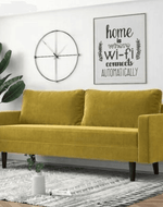 Bloomart Allay Designer Handmade Velvet Fabric Solid Wood Soft & Comfortable Sofa Set - Bloomart