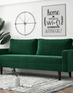 Bloomart Allay Designer Handmade Velvet Fabric Solid Wood Soft & Comfortable Sofa Set - Bloomart
