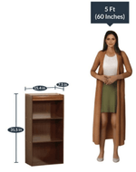 Bloomart Camp Exemplary Storage Queen Size Bed Acacia Wood with 2 Bedside Tables in Walnut Finish Sturdy and Elegant Bedroom Set