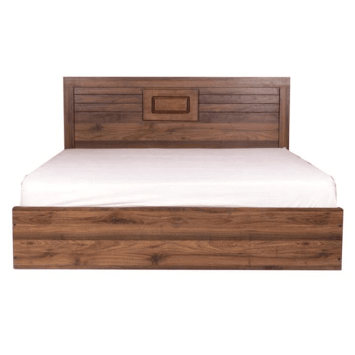 Bloomart Camp Exemplary Storage Queen Size Bed Acacia Wood with 2 Bedside Tables in Walnut Finish Sturdy and Elegant Bedroom Set