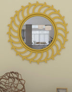 Wooden Twist Modern Sun Rays Wooden Wall Mirror