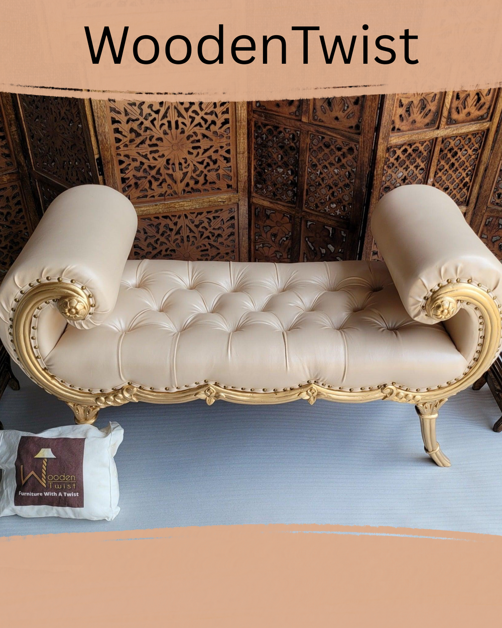 Montérno Sheesham Wood 2 Seater Bench Couch