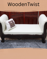 Fovero Sheesham Wood Bench Couch (Walnut Finish)