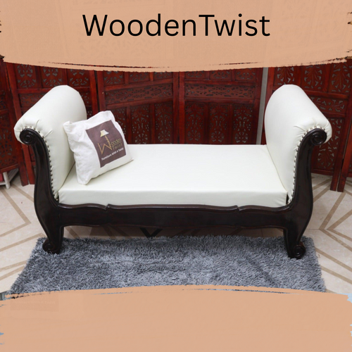 Fovero Sheesham Wood Bench Couch (Walnut Finish)