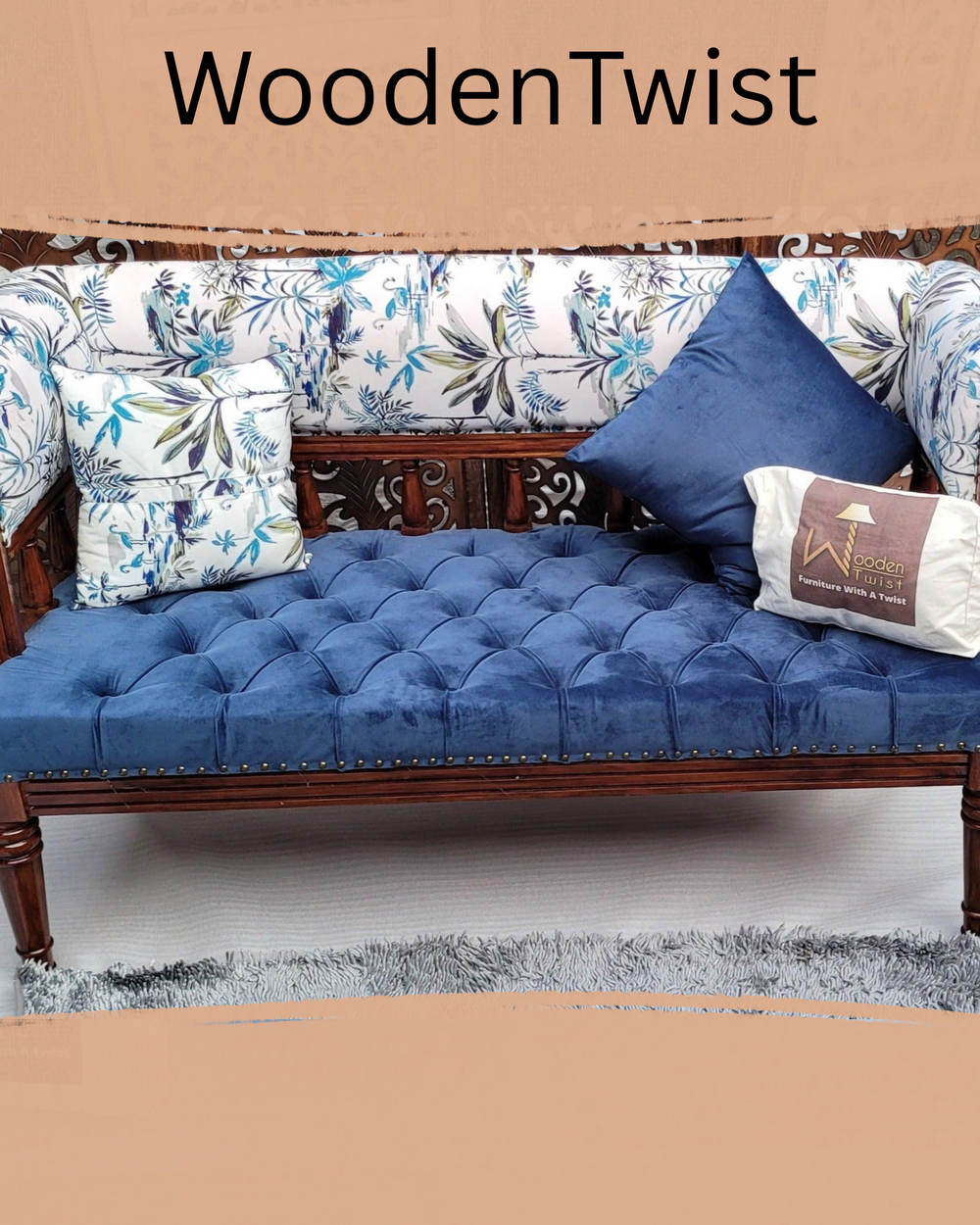 Wooden Bench for Living Room Comfort for Backrest (Teak Wood)