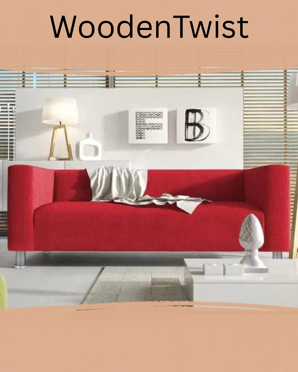 Bloomart Snazzy Style Teak Wood 3 Seater Modern Sofa