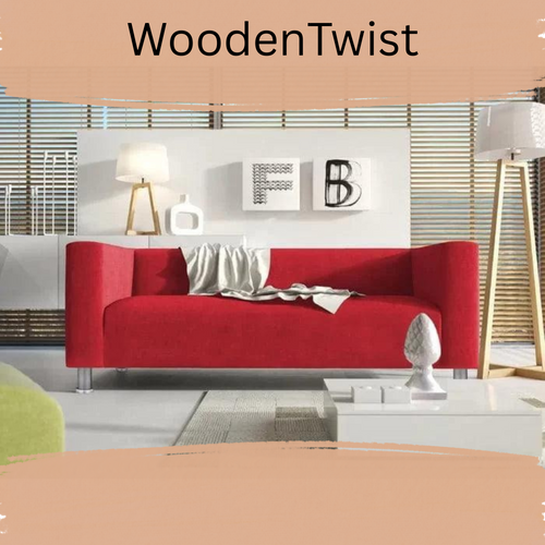 Bloomart Snazzy Style Teak Wood 3 Seater Modern Sofa