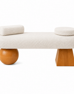 Bloomart Modern Boucle Upholstered Bench for Living Room & Bedroom with Solid Wooden Legs