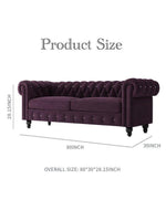 Graceful 3 Seater Velvet Rolled Arm Chesterfield Sofa