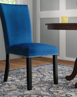 Wooden Twist Lacquer Upholstered Teak Wood Dining Chair ( Set of 2 )