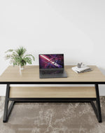 Bloomart Z-Shaped Executive Study Desk Table laminated Top with Steel Base - Bloomart