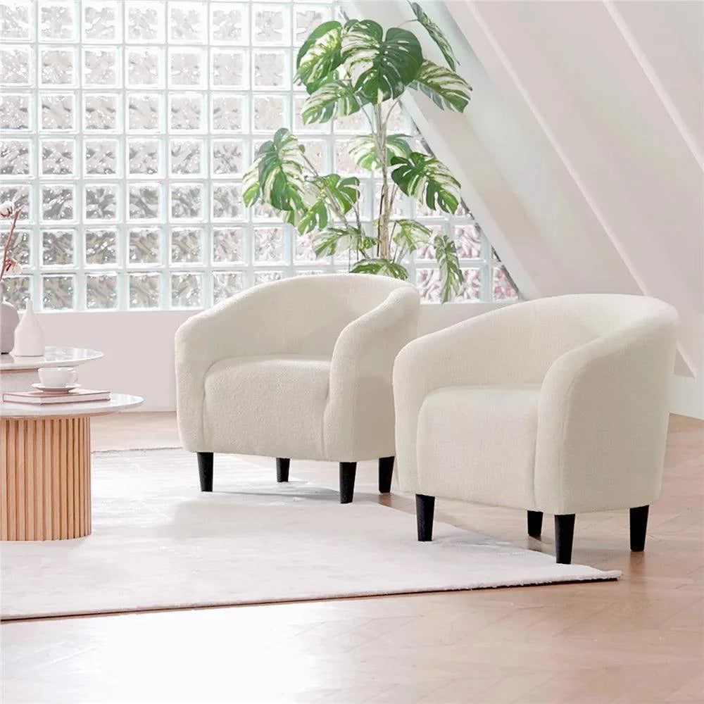 Bloomart Boucle Fabric Lounge Chairs (Set of 2) - Bloomart