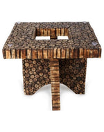 Wooden Antique Square Shaped Coffee Table With 4 Stool