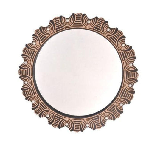 Wooden Antique With Handicraft Work Fancy Design Mirror