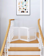 Wooden Portable Safety Pet Fence Gate Partition For Kids (White) - Bloomart