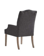 Wooden Twist Classic Tufted Linen Dining Arm Chair (Set of 2)
