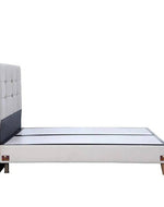 Queen Size Upholstered Wingback Headboard Bed with Storage