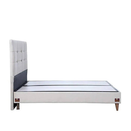 Queen Size Upholstered Wingback Headboard Bed with Storage