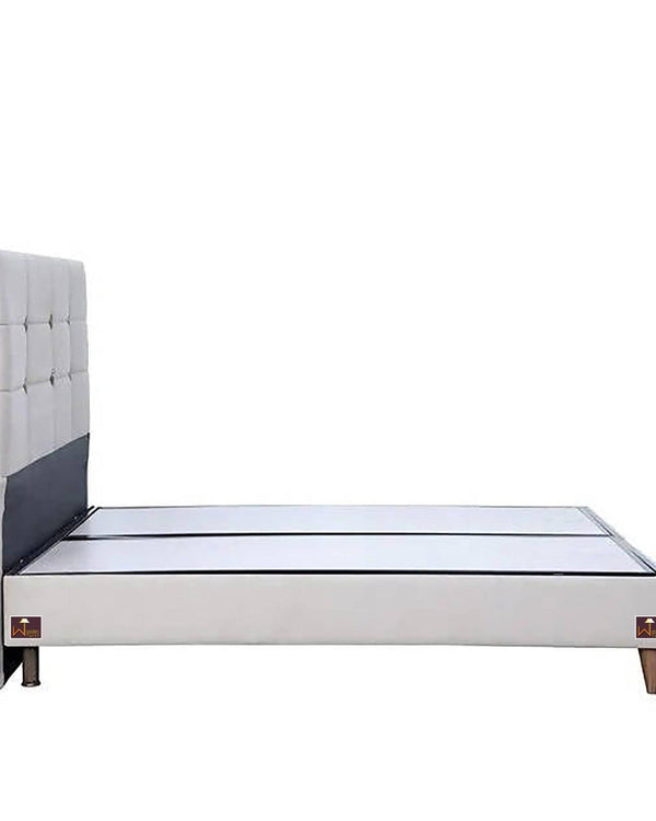 Queen Size Upholstered Wingback Headboard Bed with Storage