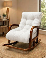 Wooden Bloomart Rocking Chair with Cushioned Seat | Modern Living Room Accent Chair Product Description: