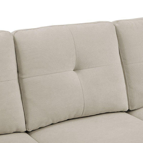 Bloomart Valeur Solid Wood Right Hand Facing Sparkle Fabric 5 Seater Corner L-Shaped Sectional Sofa Modern Living Room
