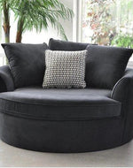 Bloomart Velvet Round Solid Wood Barrel Sofa Chair - Bloomart