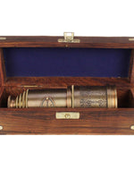Vintage Brass Telescope Victorian 1915 with Wooden Gift Box - Bloomart