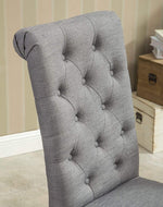 Wooden Twist Button Tufted Parsons Teak Wood Dining Chair (Set of 2)