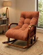 Wooden Bloomart Rocking Chair with Cushioned Seat | Modern Living Room Accent Chair Product Description: