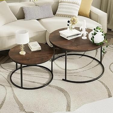 Bloomart Round Coffee Table for Small Spaces | Compact Wooden Center Table for Living Room & Bedroom