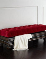 Carved Teak Wood Upholstered Flip top Storage Bench - Bloomart