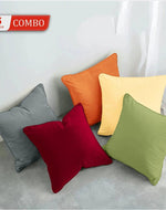Fabrahome Soft Velvet Fabric Plain Cushion Cover Pack of 2 ( Assorted )