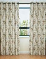 Fabrahome Light Filtering 10 Ft Rectangular Holland Fabric Curtain ( Mustard ) - Bloomart