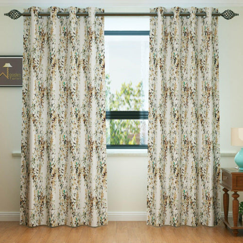 Fabrahome Light Filtering 10 Ft Rectangular Holland Fabric Curtain ( Mustard ) - Bloomart