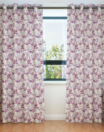 Fabrahome Light Filtering 7 Ft Rectangular Holland Fabric Curtain ( Purple ) - Bloomart