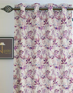 Fabrahome Light Filtering 7 Ft Rectangular Holland Fabric Curtain ( Purple ) - Bloomart