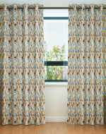 Fabrahome Light Filtering 7 Ft Rectangular Holland Fabric Curtain ( Floral ) - Bloomart
