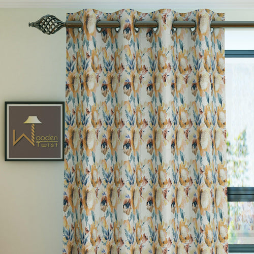 Fabrahome Light Filtering 4.5 Ft Holland Fabric Window Curtain ( Beige )