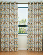 Fabrahome Light Filtering 10 Ft Rectangular Holland Fabric Curtain ( Floral ) - Bloomart