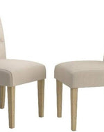 Wooden Twist Button Tufted Parsons Teak Wood Dining Chair (Set of 2)